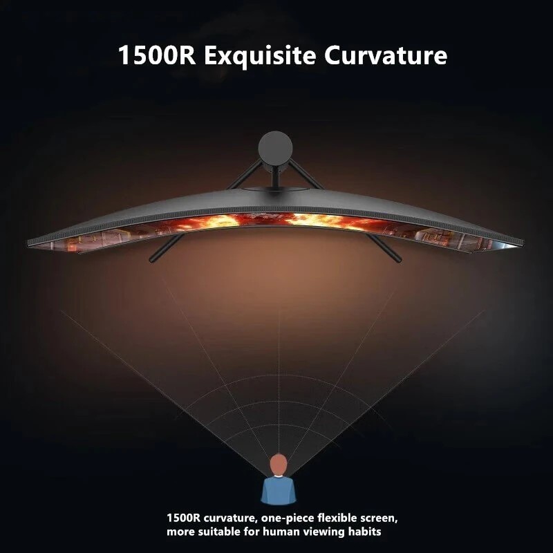 FYHXele 34 tuuman kaareva 21:9 pelinäyttö 3440×1440 165 hz va-paneeli