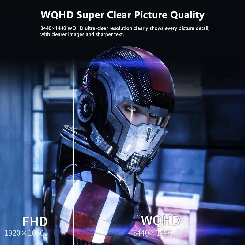 FYHXele 34 tuuman kaareva 21:9 pelinäyttö 3440×1440 165 hz va-paneeli