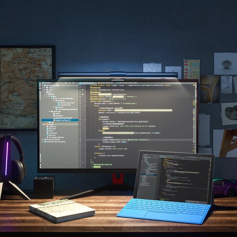BlitzWolf BW-CML2 monivärinen näyttövalo säädettävä 2700–6500K 300–1000 luksia usb-virta kosketusohjaus häikäisynesto
