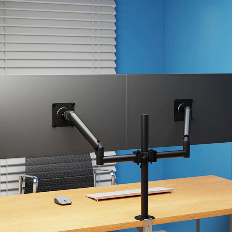 M13-2 ergonominen kahden näytön jalusta 17–32 tuumalle säädettävä kaasujousi VESA-yhteensopiva