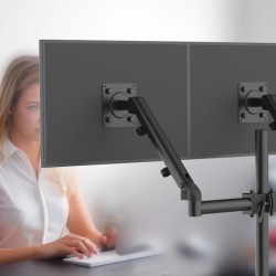 M13-2 ergonominen kahden näytön jalusta 17–32 tuumalle säädettävä kaasujousi VESA-yhteensopiva
