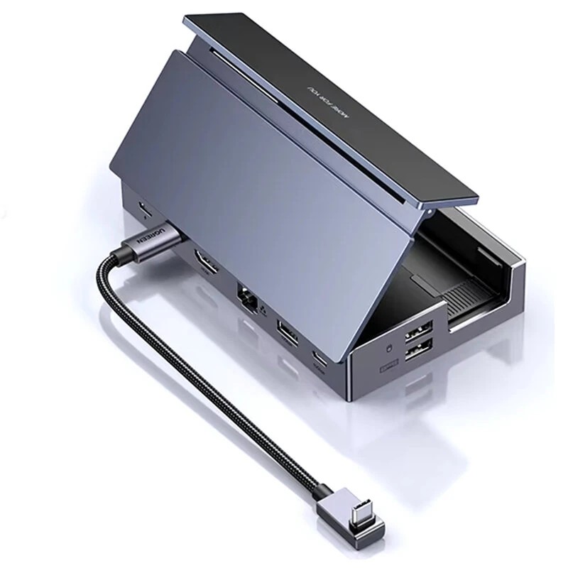 UGreen 9 in 1 USB C telakka yhteensopiva Steam Deckin ja iPhone 16 Pro Pro Maxin kanssa