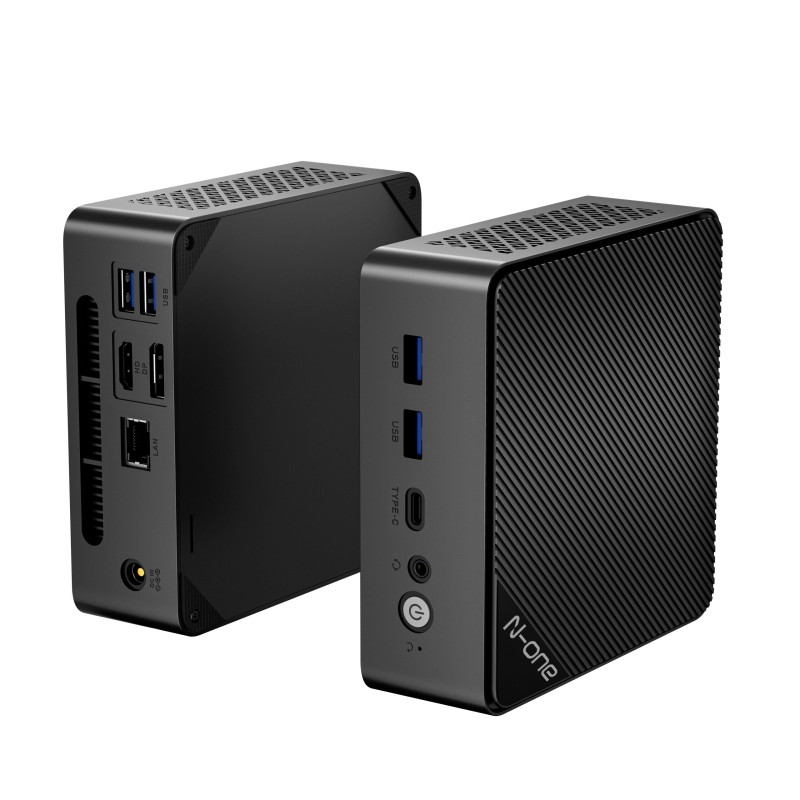 N-ONE NPC SE minitietokone Intel Twin Lake N150 16Gt muisti 512Gt SSD 4K kaksoisnäyttö Windows11Pro