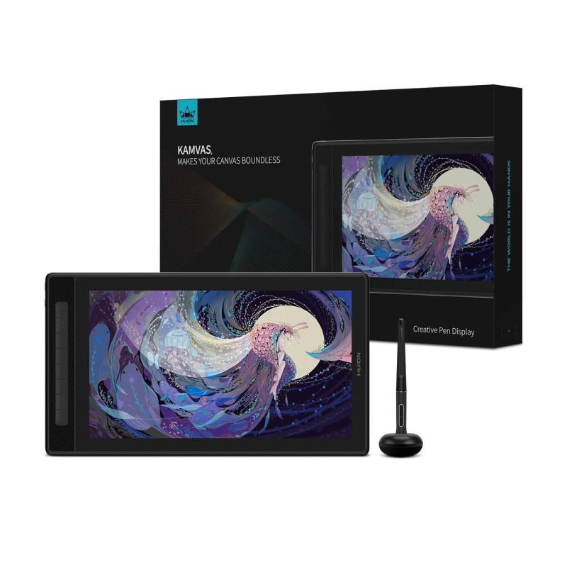 HUION Kamvas Pro 16 2,5K QLED täyslaminoitu piirtonäyttö 15,8 tuumaa paristoton kynä