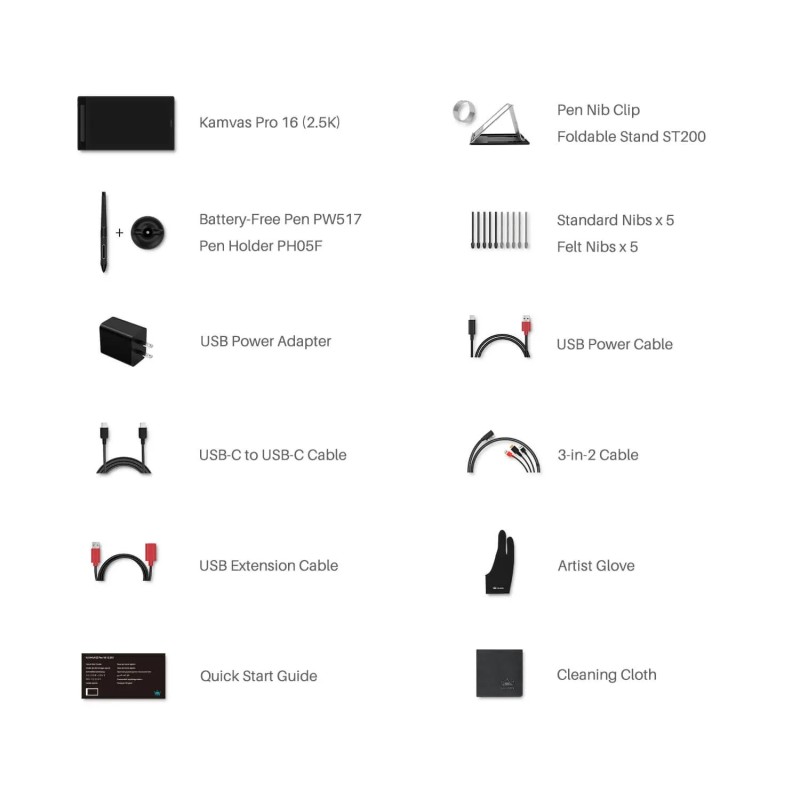 HUION Kamvas Pro 16 2,5K QLED täyslaminoitu piirtonäyttö 15,8 tuumaa paristoton kynä