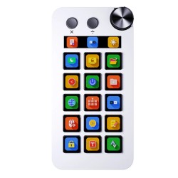 MiraBox N1 monipuolinen 15 painikkeen LCD näytöllä varustettu nupilla striimausohjain