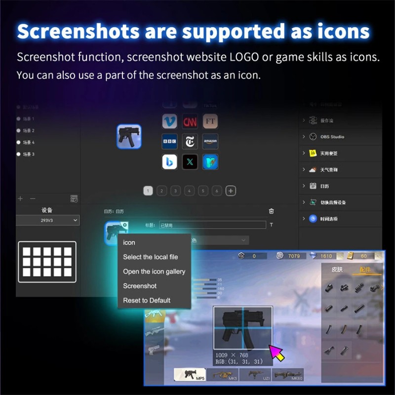 MiraBox N1 monipuolinen 15-painikkeen LCD-näytöllä varustettu nupilla striimausohjain