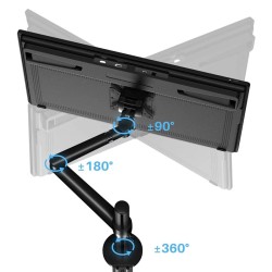 HUION ST410 yhden näytön raskaan sarjan pöytävarsi C-kiinnike läpivienti 32 tuumaa VESA-yhteensopiva