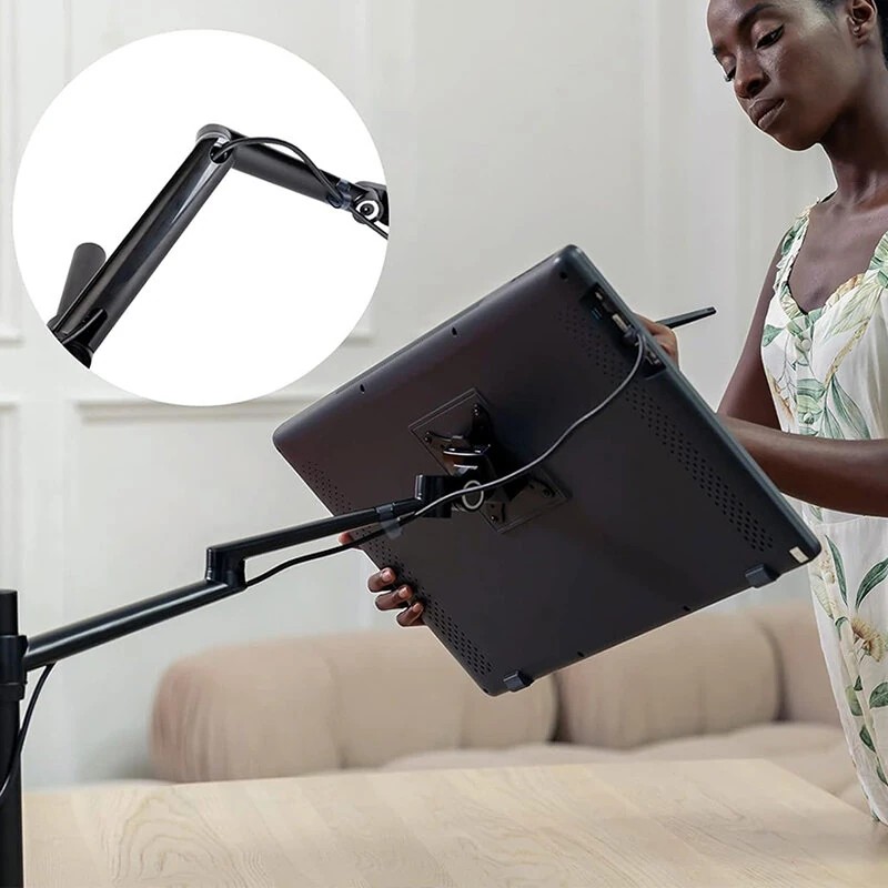 HUION ST410 yhden näytön raskaan sarjan pöytävarsi C-kiinnike läpivienti 32 tuumaa VESA-yhteensopiva