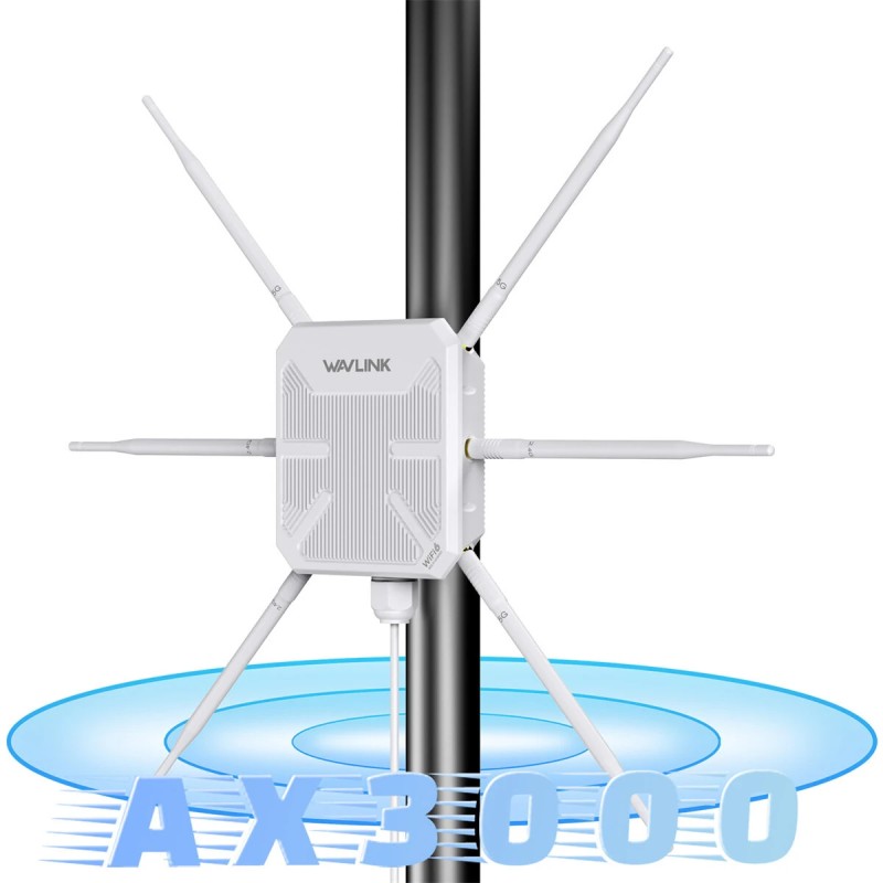 WAVLINK AX3000 WiFi6 ulkoreititin pitkän kantaman PoE IP67 6 antennia mesh-laajennin
