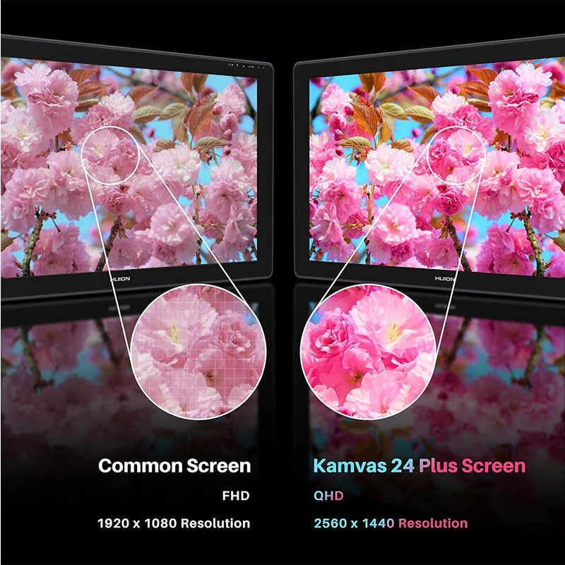 HUION Kamvas 24 Plus 23,8-tuuman kynänäyttö 2,5K-resoluutio täyslaminoitu 140% sRGB-väritila