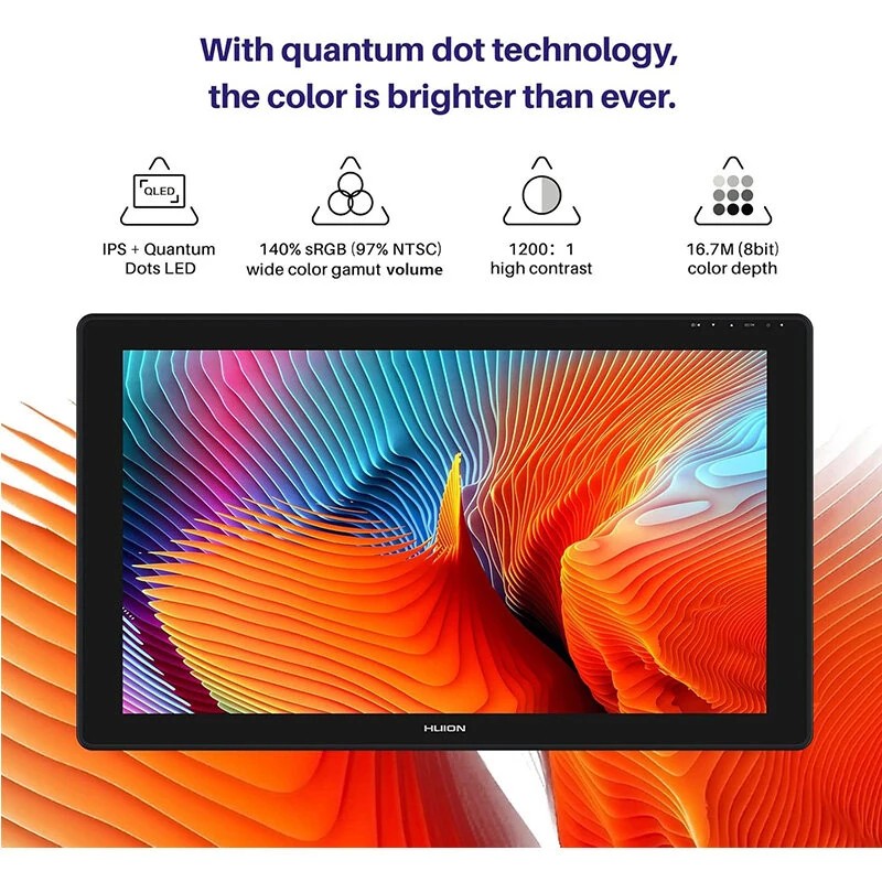 HUION Kamvas 24 Plus 23,8-tuuman kynänäyttö 2,5K-resoluutio täyslaminoitu 140% sRGB-väritila