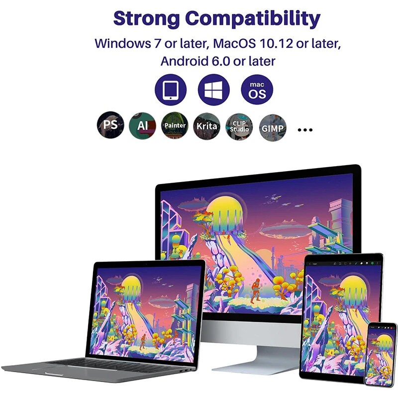 HUION Kamvas 24 Plus 23,8-tuuman kynänäyttö 2,5K-resoluutio täyslaminoitu 140% sRGB-väritila