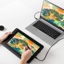 HUION KAMVAS 12 piirtotabletti säädettävällä jalustalla täyslaminoitu näyttö PW517 kynä