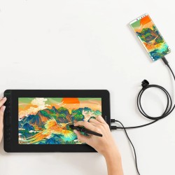 HUION KAMVAS 12 piirtotabletti säädettävällä jalustalla täyslaminoitu näyttö PW517 kynä