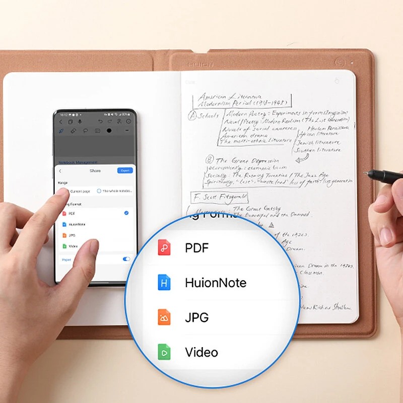 HUION Note X10 langaton digitaalinen A5-muistikirja ja piirtotaulu paristoton kynä