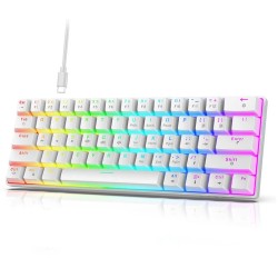 HXSJ V900 langallinen mekaaninen 61-näppäiminen pelinäppäimistö tyyppi-C-liitäntä monivärinen taustavalo punaiset kytkimet