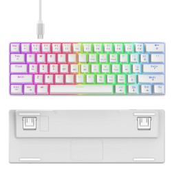 HXSJ V900 langallinen mekaaninen 61-näppäiminen pelinäppäimistö tyyppi-C-liitäntä monivärinen taustavalo punaiset kytkimet