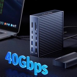 Acasis 21-porttinen Thunderbolt4-telakointiasema 90 W 8K/60Hz 40 Gbps USB-C-keskitin