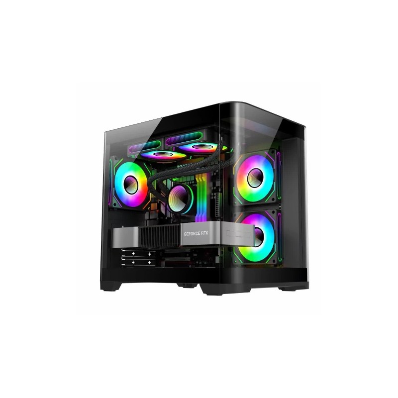 Kaareva lasikotelo pelitietokoneelle M ATX Mini ITX 270 merinäköalalla USB3 0 portilla