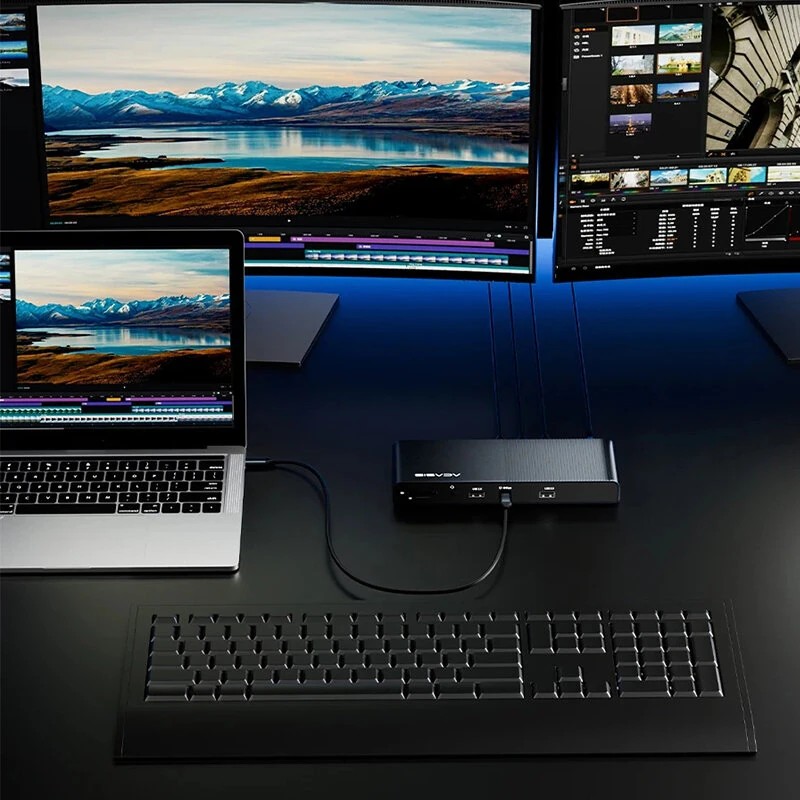 Acasis 13-in-1 thunderbolt4 usb-c monitoimitelakka 40 gbps 8k 2×4k 60hz pd60w rj45