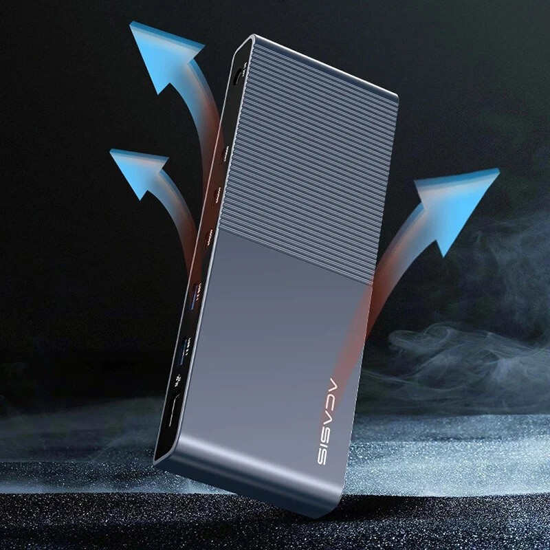 Acasis 13-in-1 thunderbolt4 usb-c monitoimitelakka 40 gbps 8k 2×4k 60hz pd60w rj45