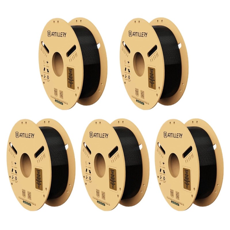Artillery PLA 1 75 mm 5 kg musta filamentti korkea mittatarkkuus kuplatonta ympäristöystävällinen