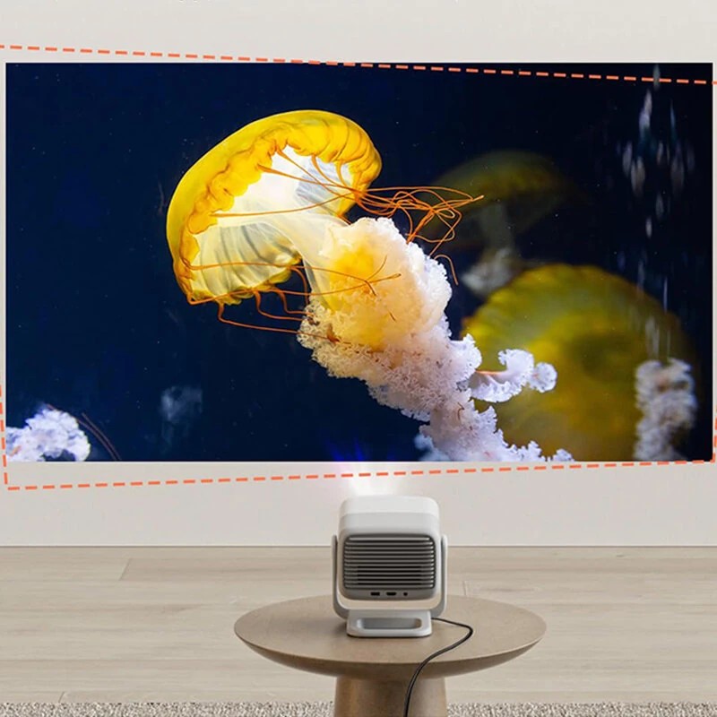 JMGO N1 kannettava 1080p projektori kolmivärinen laser 750 lumenia 150 tuuman näyttö Android TV Dynaudio-kaiuttimet