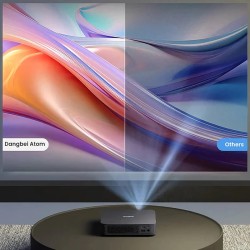 Dangbei Atom Google TV laserprojektori 1200 ISO-lumenia 1080p täysi-HD Dolby-ääni automaattitarkennus