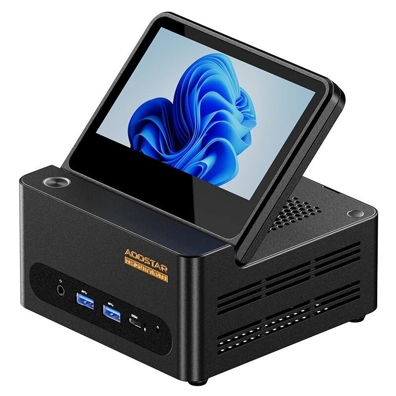 AOOSTAR G FLIP minitietokone 5 tuumainen taittuva näyttö AMD Ryzen 9 HX370 32 64GB 1 2TB SSD sormenjälkilukija WiFi7