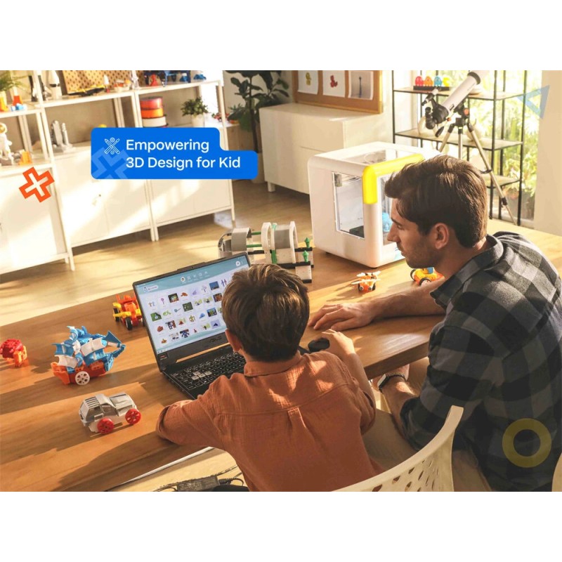 AOSEED X-MAKER lasten 3D-tulostin tarkka 0,05–0,1mm langaton suljettu turvallinen PLA-setti