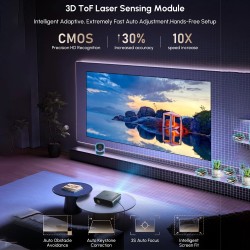 Caiwei A9G 4K Android TV 14.0 Netflix- ja Google TV -sertifioitu 1900 ANSI-lumenin projektori
