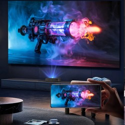 ProjeStar H2 kolmivärilaser miniprojektori ultra-lyhytheitto 1080p 8K-tuki Google TV- ja Netflix-sertifioitu