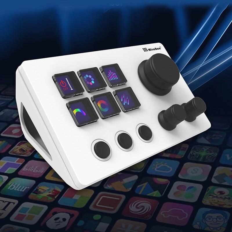 MiraBox HSV293N3 suoratoisto-ohjauspaneeli 6 ohjelmoitavaa näppäintä näyttöillä ja pyörivillä nupeilla