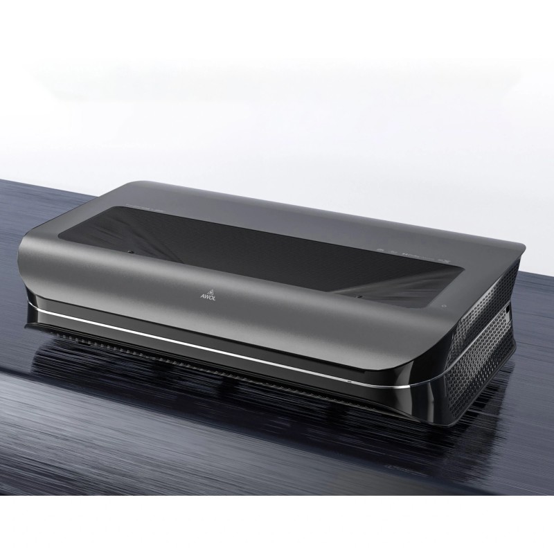 AWOL kolmivärilaseri 3D projektori LTV 2500 lyhyt heijastusetäisyys sisältää Amazon Fire TV Stick 4K Max