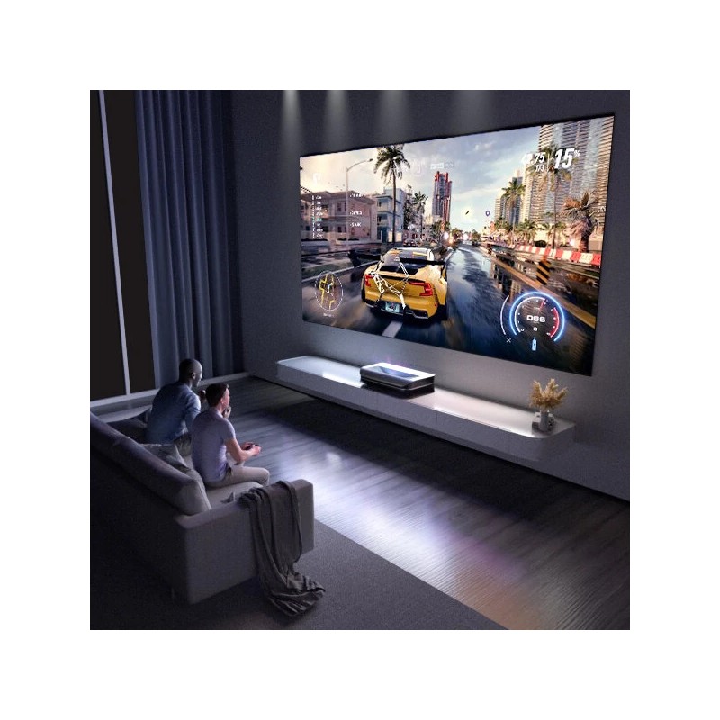 AWOL kolmivärilaseri 3D projektori LTV-2500 lyhyt heijastusetäisyys sisältää Amazon Fire TV Stick 4K Max