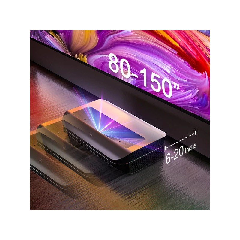 AWOL kolmivärilaseri 3D projektori LTV-2500 lyhyt heijastusetäisyys sisältää Amazon Fire TV Stick 4K Max