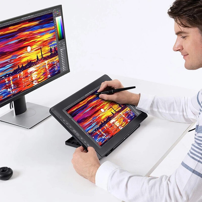 HUION Kamvas 16 15,6-tuumainen täysin laminoitu piirtonäyttö paristoton kynä