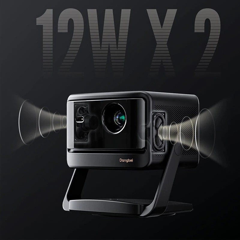 Dangbei DBOX02 Pro 4K laserprojektori Android TV 3D 2000 ISO-lumenia sisäänrakennetulla jalustalla