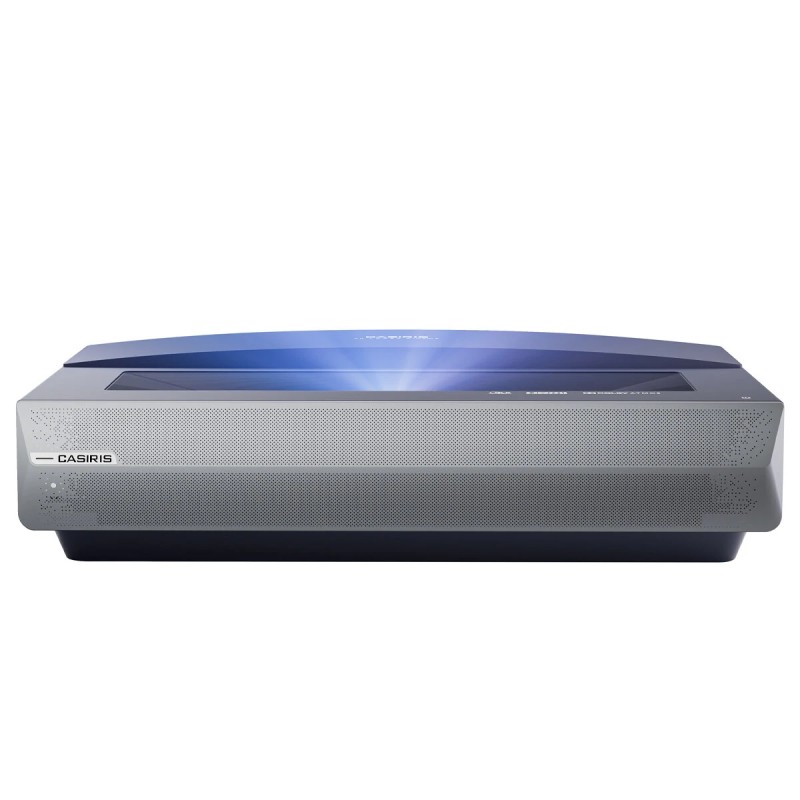 CASIRIS A6 4K ultralyhytheittoprojektori 100" musta ruudukko ALR-valkokangas 2200 ANSI-lumenia Android TV