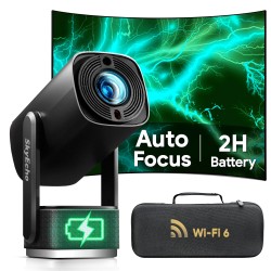 SkyEcho FreeONE Pro kannettava projektori 350 ANSI-lumenia 1080P 4K-tuki android WiFi6 Bluetooth 5.2 6W-ääni