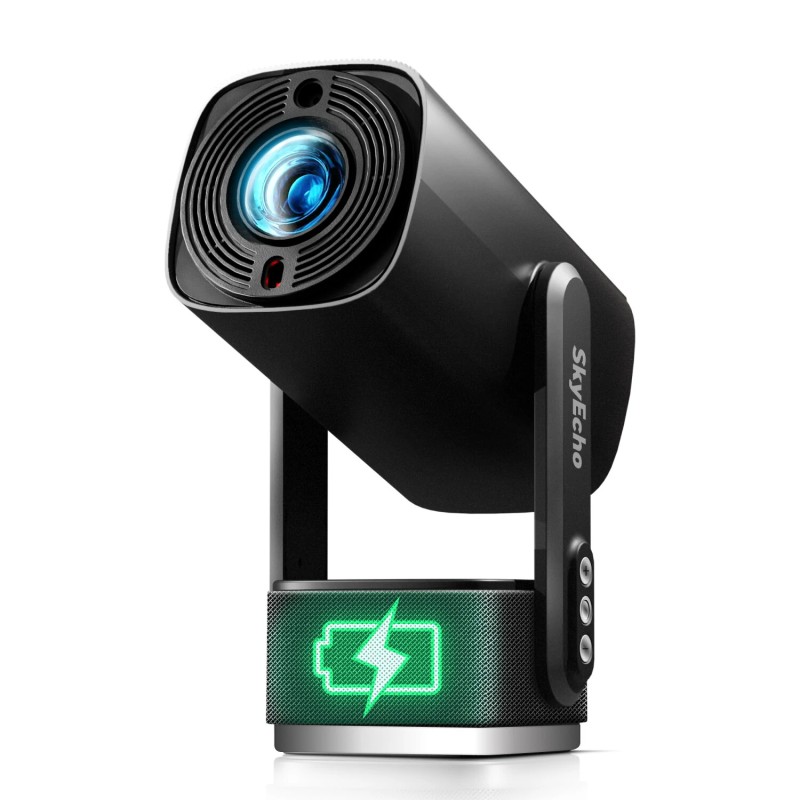 SkyEcho FreeONE Pro kannettava projektori 350 ANSI-lumenia 1080P 4K-tuki android WiFi6 Bluetooth 5.2 6W-ääni