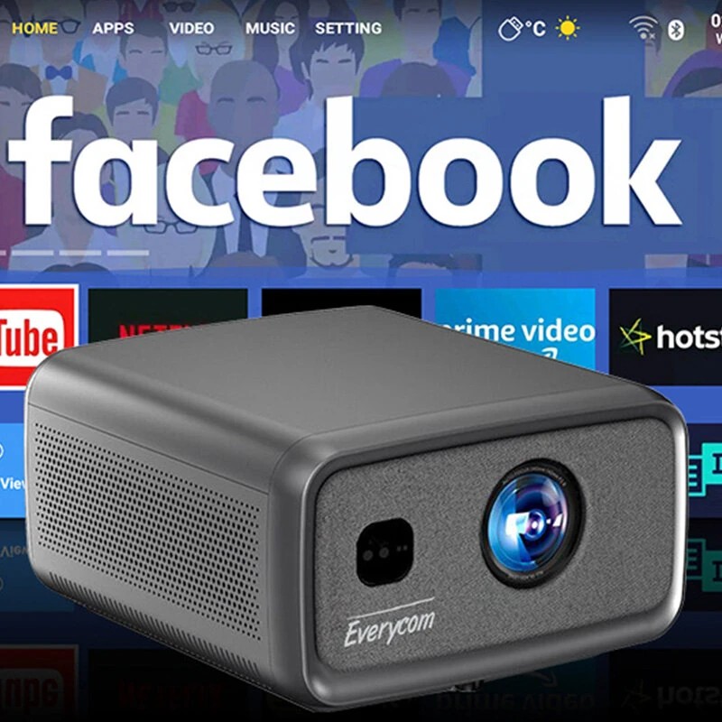 Everycom Cubelite MAX 2800 ANSI-lumen 1080p älyprojektori Android 12 automaattitarkennus