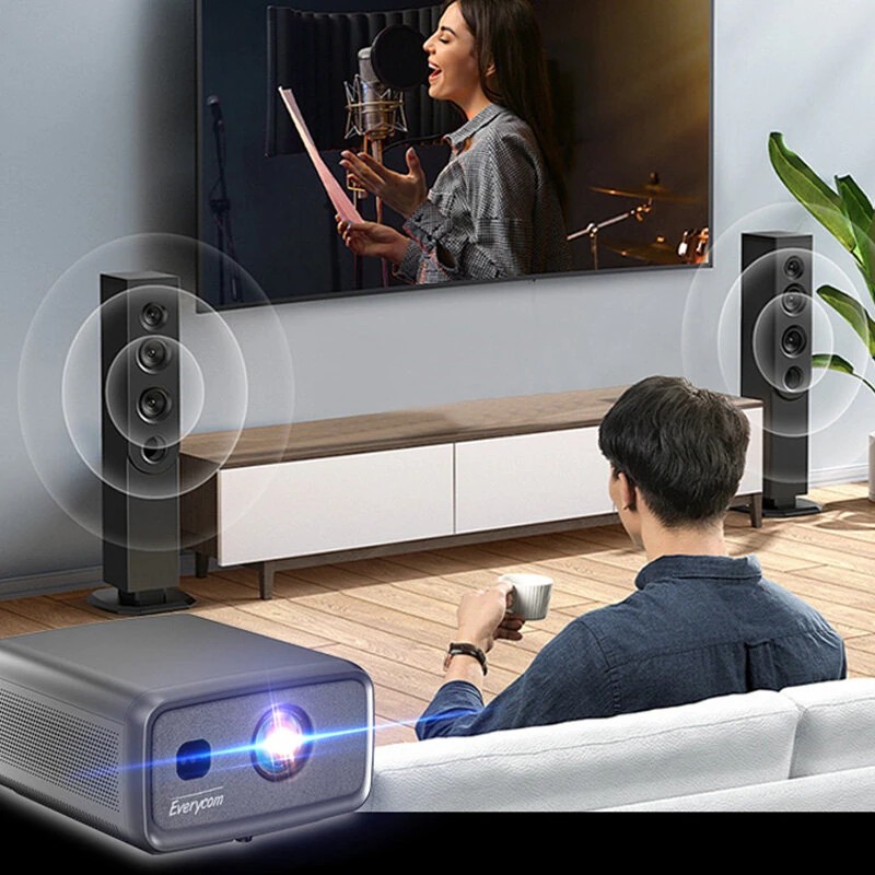 Everycom Cubelite MAX 2800 ANSI-lumen 1080p älyprojektori Android 12 automaattitarkennus