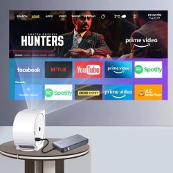 ProjeStar Snails kannettava projektori 4K-tuki Android 11 WiFi6 Bluetooth 5.2 270° kääntyvä