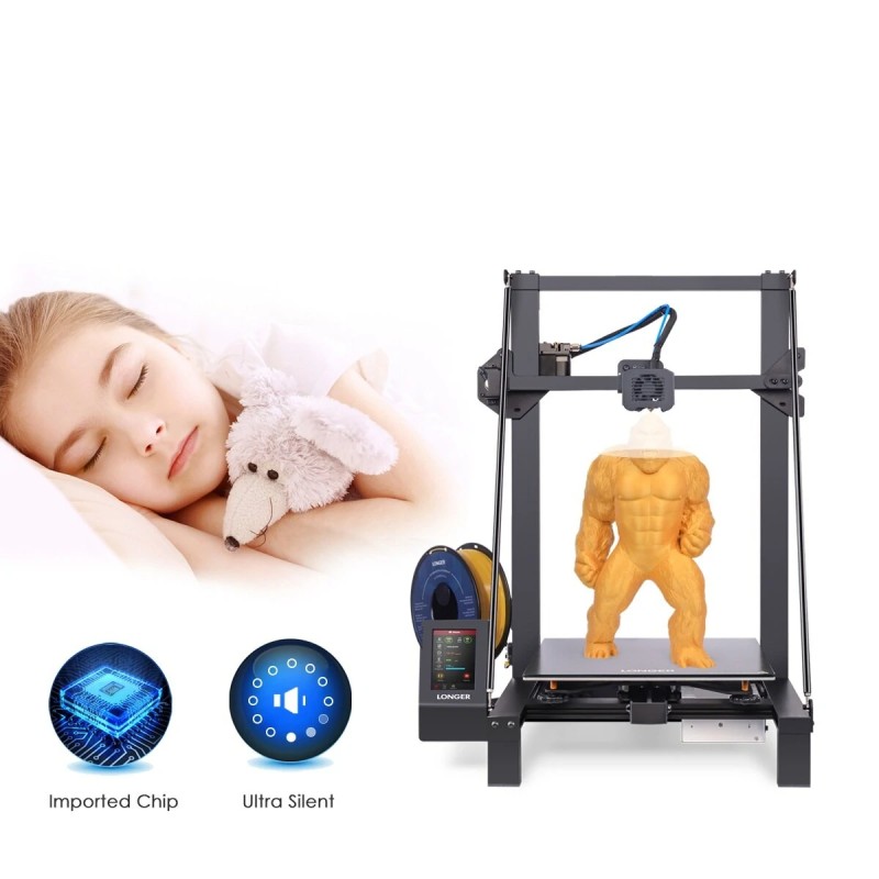LONGER LK5 Pro päivitetty 3D-tulostin 90% esiasennettu kaksoispuhallin hiljainen emolevy 300×300×400 mm