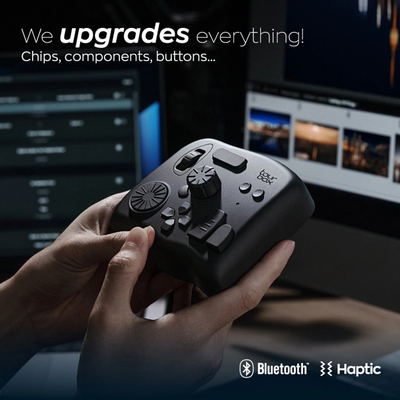 TourBox Elite Bluetooth-yhteydellä ohjain valokuvien ja videoiden editointiin värimäärittelyyn ja piirtämiseen