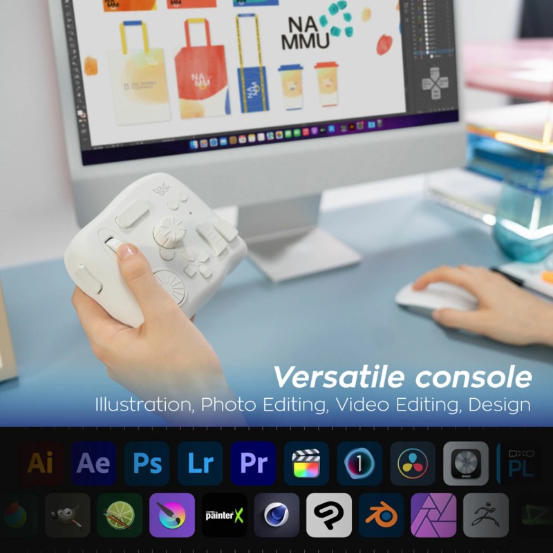 TourBox Elite Bluetooth-yhteydellä ohjain valokuvien ja videoiden editointiin värimäärittelyyn ja piirtämiseen