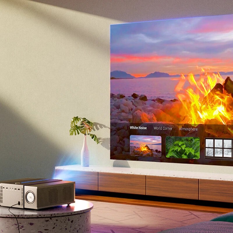 Ultimea Apollo P60 900 ANSI-lumenia 4K-tuki LCD kotiteatteriprojektori WiFi6 Bluetooth HDR10 kaksoisbassokaiuttimet