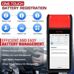 Autel MaxiBAS BT608E akkutesteri diagnostiikkatyökalu akkujen rekisteröinti 12V 24V 100–3000 CCA